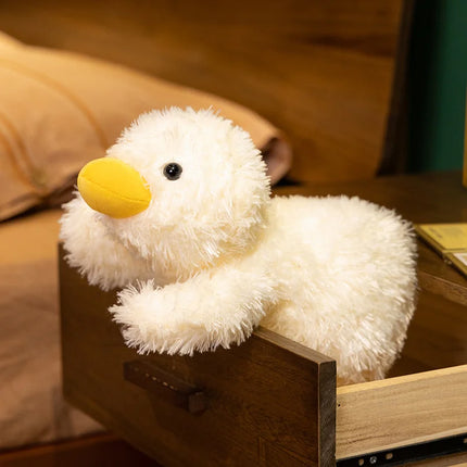 45-75CM Cute Cartoon Anime Party Pose Yellow Duck Stuffed Toy Kawaii Duck Children's Soothing Doll Pillow Handmade Birthday Gift