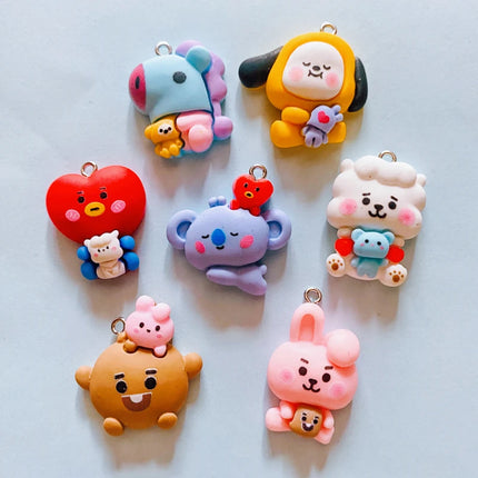 10PCs Cute Animal Cartoon Koala Resin Charms for jewelry making Pendant Small Character Mum Gifts Earring Necklace Accessories