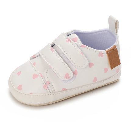White Baby Shoes Girls Lovely Heart Embroidery Casual Sneakers Non-slip Infant Kids Christening