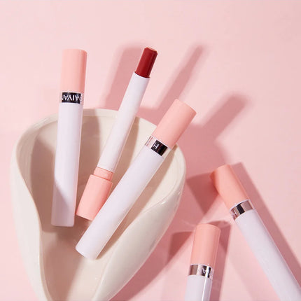 4PCS Matte Lipstick Set Long Lasting Velvet Lip Glaze Nude Lip Tint Makeup Cosmetic Cigarette Lip Stick Waterproof Non Transfer