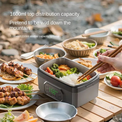 USB Rechargeable Portable Electric Lunch Box Large Capacity Wireless Heating Water- for Students Office Workers Household