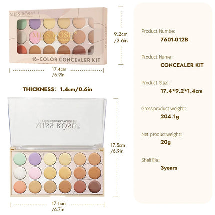 Contour & Concealer Palette,Concealer Cream,Moisturizing,Brightening Dark Circles,Multi-Color Contour Foundation Cream Makeup