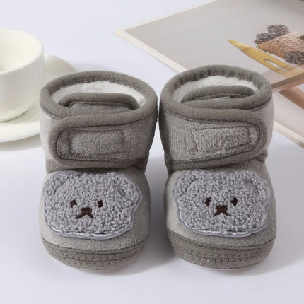 Infant Toddler Baby First Walkers Winter Thick Warm Newborn Shoes For Girls Boys Soft Fashion Bear Baby Boy Girl Shoes 0-9Month