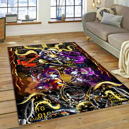 2025 New Style Cartoon Murder Drones Uzi Robot 3D Rug Carpet for Living Room Bedroom Home Decor, Non-slip Sofa Doormat Floor Mat