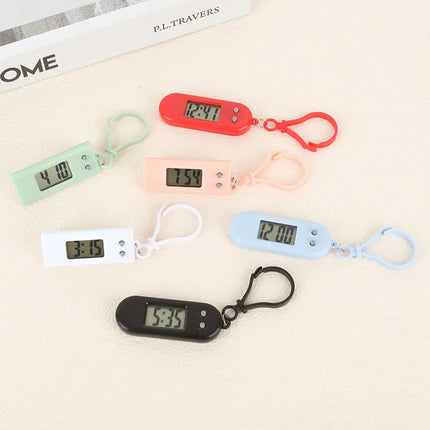 Electronic Keychain Clock Compact Mini Pocket Watch Portable Electronic Clock Digital Oval Hanging Watch For Students Daily