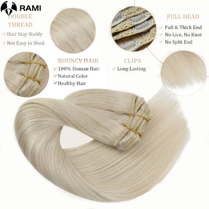 Women Human Hair Extension 7Pcs Clip In Remy Hair Weft 100% Human Hair Extensions For Lady 12''-26'' Natural Clips Hairpieces