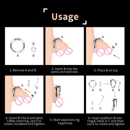 QKKQ Stainless Steel Sissy Men Flat Chastity Cage With Urethral Orifice Loyalty Belt Penis Bondage Adult Game For Men Asceticism