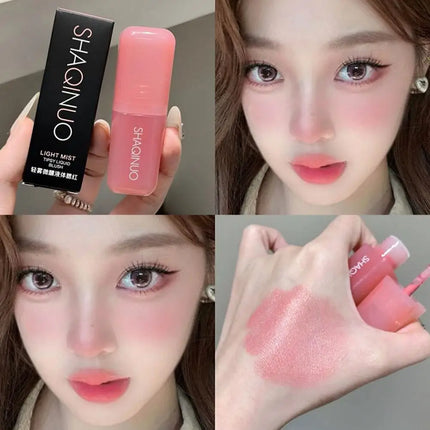Peach Pink Blush Liquid Moisturizing Smooth Long Lasting Non Fading Facial Contouring Brightening Essential Natural Makeup