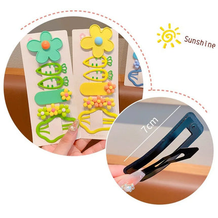 Girls Colorful Flower Hairpin Children's Carrot Hair Clips Side Hairpin Girls Bangs Clip Baby Headwear For Kids