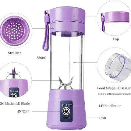 Portable Mini Electric Juicer USB Charging Smoothie Milkshake Maker Automatic Fresh Squeezer Lemon Kitchen Blender Fruit Cup