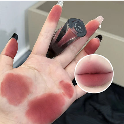 QIBEST 1PC Sexy Red Women's Lipstick Long Lasting Waterproof Liquid Lipstick Matte Lip Mud Non-Stick Cup Lip Gloss Tint Makeup