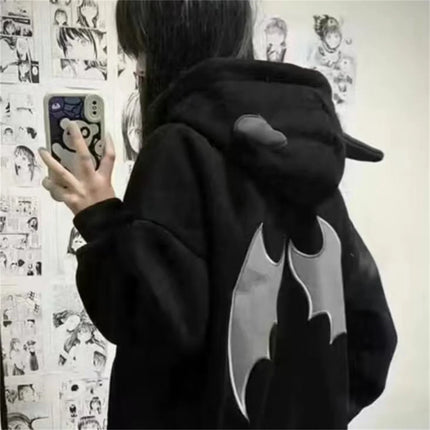 Hoodies Devil Women Men Dark Style Vintage Harajuku Hoody Zip Up Sweatshirt Hip Hop Streetwear Y2k Aesthetic Grunge Cardigan