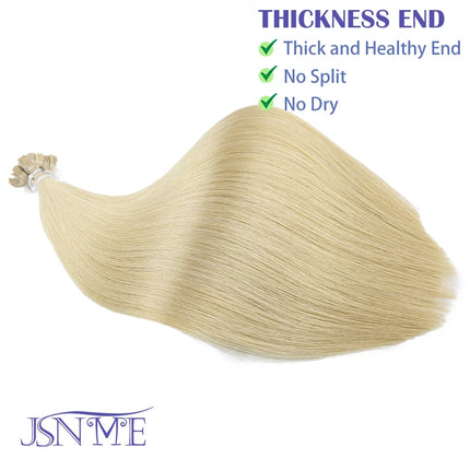 Virgin Hair Flat Tip Hair Extensions Natural Real Human Hair Fusion Capsule Keratin Brown Blonde 1g/Strand 14-22 inch For Woman