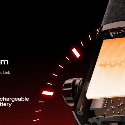 maono PD100W Wireless Dynamic Microphone Cardioid Dynamic Mic 50m Range One-Touch Noise Reduction RGB for Gaming Live Streaming
