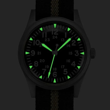 2025 New RDUNAE RA03 34.5mm Military Men Vintage Quartz Watch G10 Miyota 2035 Watches K1 Mineral Glass Stainless Steel Wristwatc