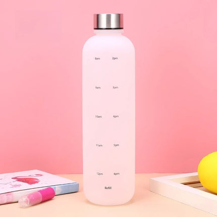 1L Water Bottles for Girls Kids Leakproof Gym Fitness Sports Bottle for Outdoor Travel, Camping Frosted Plastic Drinking Bottle