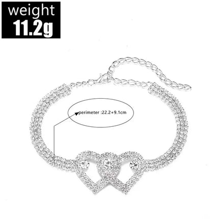 Adjustable Heart Shap Pendant Chain Women's Anklets Silver Gold Color Luxury Bracelet on Leg Accessories Party Fashion Jewelry