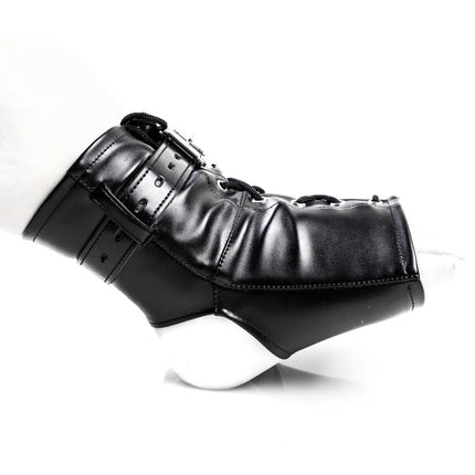 Erotic Leather Bondage Handcuffs Kits with Adjustable Dual Hand Foot Cuffs for Couple Puppy Play Flirting Sex Toys