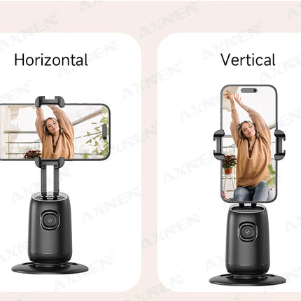 AI Auto-Tracking Phone Gimbal 360° Rotating Face Tracking Stabilizer Portable Desktop Holder for Live Streaming & Photo Shooting