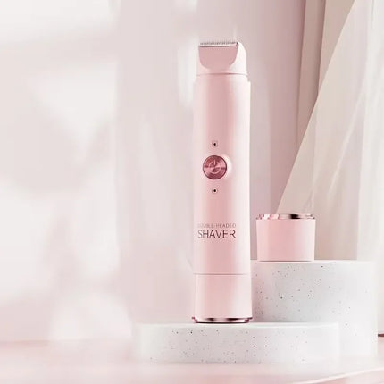 2 in 1 Electric Hair Trimmer for Women Dual Head USB Charging Cordless Wet Dry Body Facial Bikini Shaver Portable