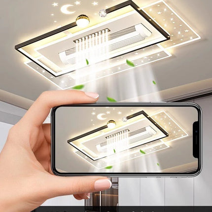 LED bladeless fan light, living room light, modern minimalist smart remote control, master bedroom study ceiling light