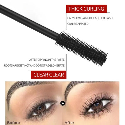 Curly Mascara Eyeliner set Thick Slender Waterproof 4D Fiber Mascara Makeup Tools Sweatproof False Lash Effect Mascara