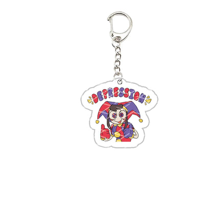 Acrylic The Amazing Digital Circus Keychain Pomni Jax Ragatha Gangle Kinger Keyring Key Chain for Accessories Bag Fans Gift