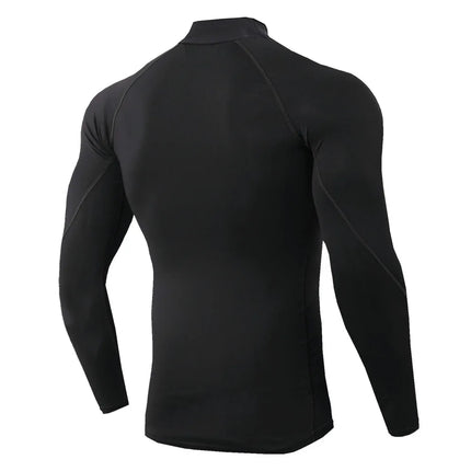 Men's Workout Compression Shirt Turtleneck Long Sleeve Rash Guard Gym Base Layer Athletic Undershirt Gear Sports Shirt