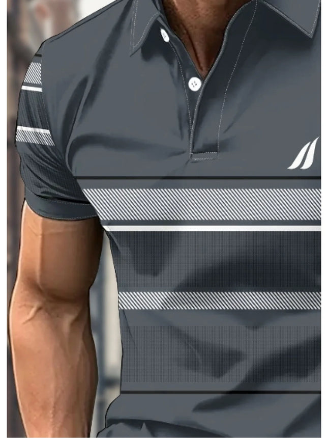 2026 Summer Men's Polo Shirt - 3D Printed Design Breathable Lightweight Stylish and Fashionable Outdoor Men's Clothing