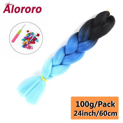 24 Inch Jumbo Braids for Hair Extensions Purple Synthetic Braiding Hair Accessories 100G/Pack Women DIY Hair for Crochet Braid