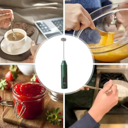 Handheld Milk Frother, Electric Mini Mixer, Portable Blender, 3-Speed Adjustable USB Rechargeable Milk Mixer, Food Mixer