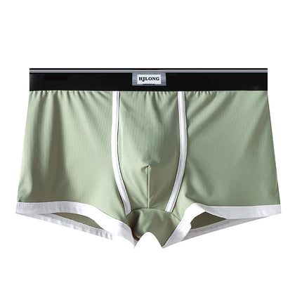 1/3PCS Smooth Cool Ice Silk Men's Panties Fashion Solid Knit Breathable Mesh Crotch Boxers Hombre High Elastic Men's Underwear