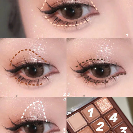 Nine square eyeshadow palette is a must-have for reducing swelling making it easy to apply color and long lasting makeup