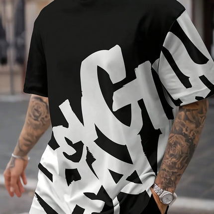 2025 New Summer Personalized Letter Printed Comfortable and Breathable Round Neck T-shirt Outdoor High Street Top