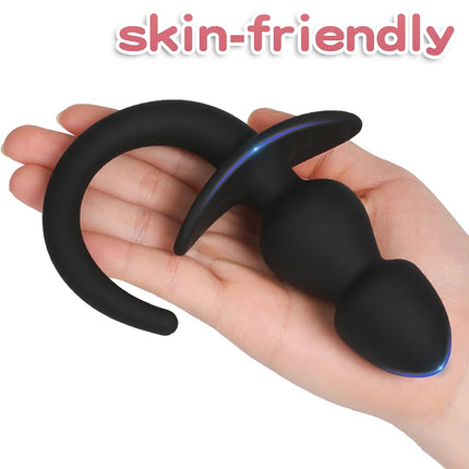Leather Puppy Play Dog Glove Dog Paw Print Padded Fist Mitt Fetish BDSM Bondage Slave Roleplay Glove with Dog Tail Plug Sex Toys