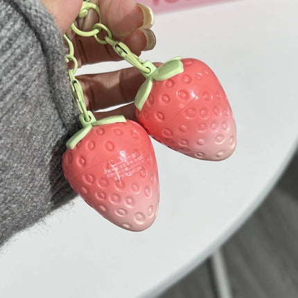 1pc Strawberry Keychain Warming Lip Balm Long Lasting Natural Pink Lipstick Tint Color Changing Lipstick Fruity Lips Care Makeup