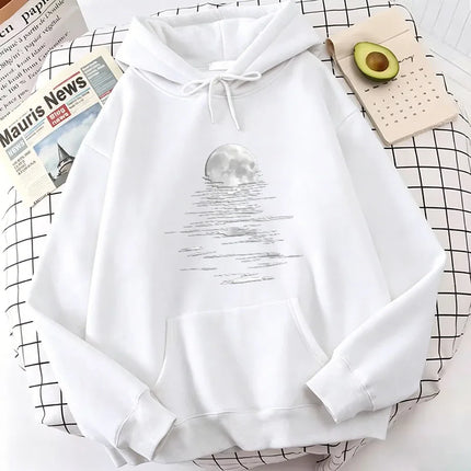 2026 Retro Moon Print Hoodies Spring Autumn Winter Casual Hoodies Sweatshirts Men Women Tops Hoodie Sweatshirt