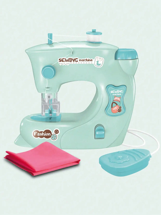 Mini Sewing Machine Toys for Kids, Electric Furniture Model Playing Home Toy with Lights DIY Simulation Sewing Gift for Children