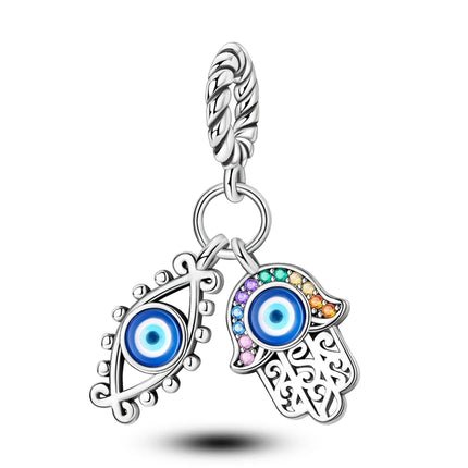 925 sterling silver wings Sister Cross pendant charms fit original 4mm Aperture bracelet charm beads necklace Diy female jewelry