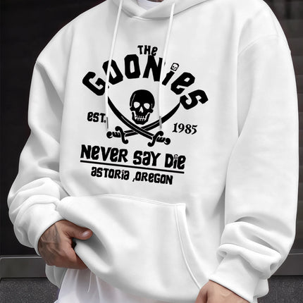 Distressed Goonies Never Say Die Mens Sweatshirt Fashion Casual Hoodies Soft Loose Pullovers Fleece Autumn Unisex Clothing