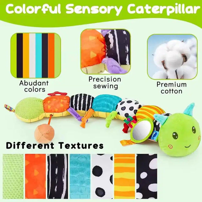 Rattle Musical Caterpillar Worm Soft Infant Plush Toys Educational Interactive Sensory Toy for Kids Cute Tummy Time Toys
