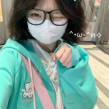 Kawaii Y2k Women Zip Up Vintage Gothic Streetwear Skeleton Print Hoodies 90s Harajuku Oversized Hip Hop Jacket Hoodie Clothes