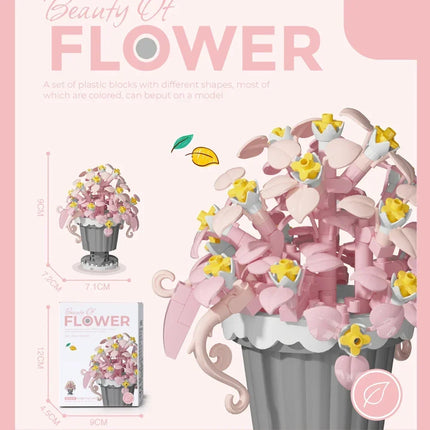 KNEW BUILT Eternal Rose Micro Mini Building Block Flower Toy-Ever-Blooming without Wither,Ideal Valentine's Day Gift for Girls