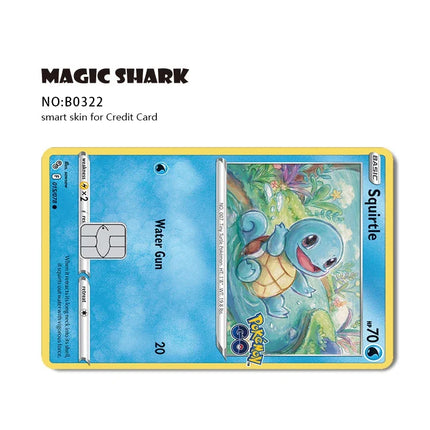 New Bulbasaur Pikachu Charmander Squirtle Mew Gengar Pokemons PTCG Film Skin Cover Sticker for Credit Debit Card