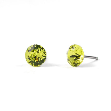 (Wholesale) Stainless Steel Stud Earrings Genuine Crystals from Austria for Women Girls Wedding Party Jewelry 4/6/8mm