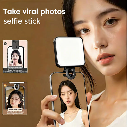 Mini LED Fill Light Portable Pocket Clip Lamp USB Rechargeable for iPhone Android iPad Laptop Video Vlog Live Photography
