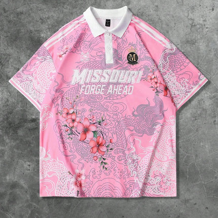 The 2025 summer new men's short-sleeved POLO shirt features a casual fashionable and breathable 3D pattern print