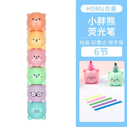 1pcs Creative 5 Color Highlighter Cartoon Cute Shape Highlighter Creative Students Make Hand Account Marker