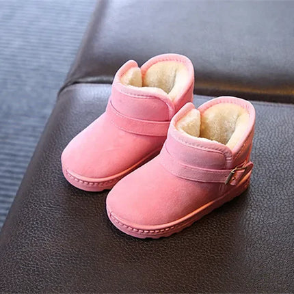 Children Snow Boots Winter Cute Warm Fashion Anti Slip Shoes Kids Boys Girls Leisure Thick Fur Platform Flat Short Boot Sneakers