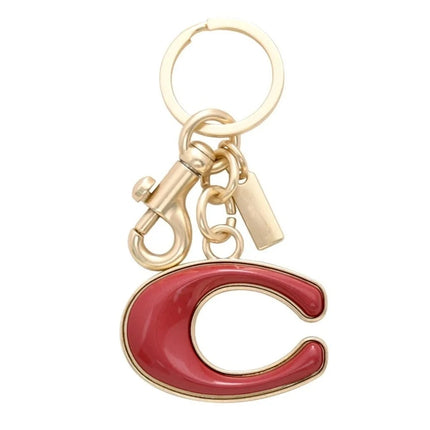 Fresh Sweet Fashionable Big C Letter Car Keychain Bag with Exquisite Decoration Small Gift Accessories